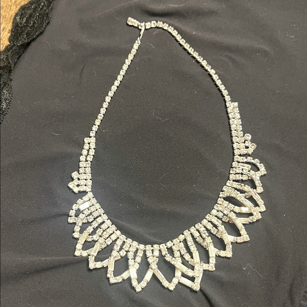 Elegant Silver Crystal Necklace
